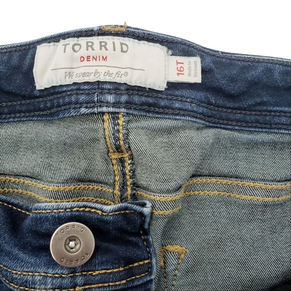 Torrid Luxe Skinny Blue Jeans Women's Size 16 Tall - Picture 7 of 11